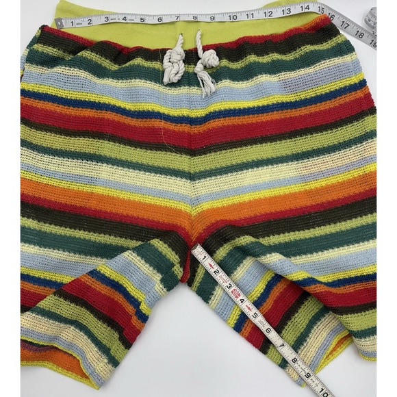 The Rainbow Stitch Stripe Crochet Look Mesh‎ Lined Short Sz XL Swim ? - Picture 6 of 11